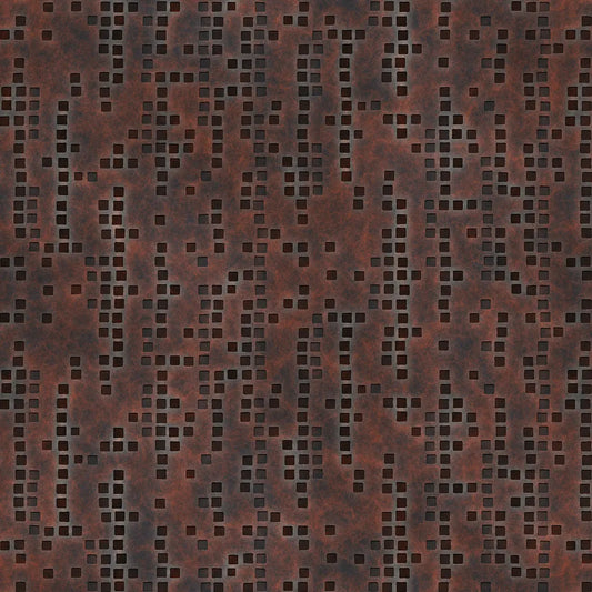 Metallic Tapete Rost Pixel Muster Detailansicht – Dunkelbraun, Kupfer, Schokobraun, Rose, selbstklebend