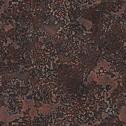Metallic Tapete Korrodierte Metallfläche Detailansicht – Anthrazit, Dunkelbraun, Kupfer, Rose, Olivgruen, selbstklebend
