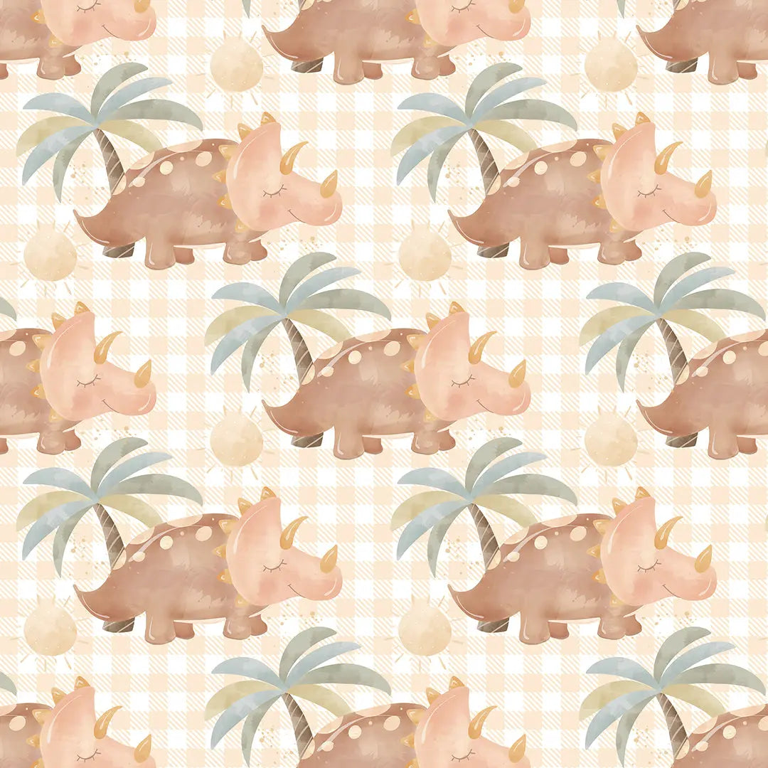 Tapete Kinderzimmer Triceratops Aquarell