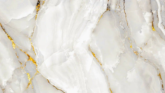 Fototapete Marmor Golden Glow Nahansicht – Gold, Hellgrau, Creme, Champagner, selbstklebend