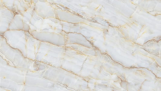 Fototapete Marmor Cloudy Onyx Nahansicht – Wolkengrau, Hellgrau, Gold, Cremeweiß, selbstklebend