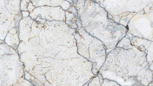 Fototapete Marmor Ocean Breeze Nahansicht – Creme, Grau-Blau, Gold, Elfenbein, selbstklebend