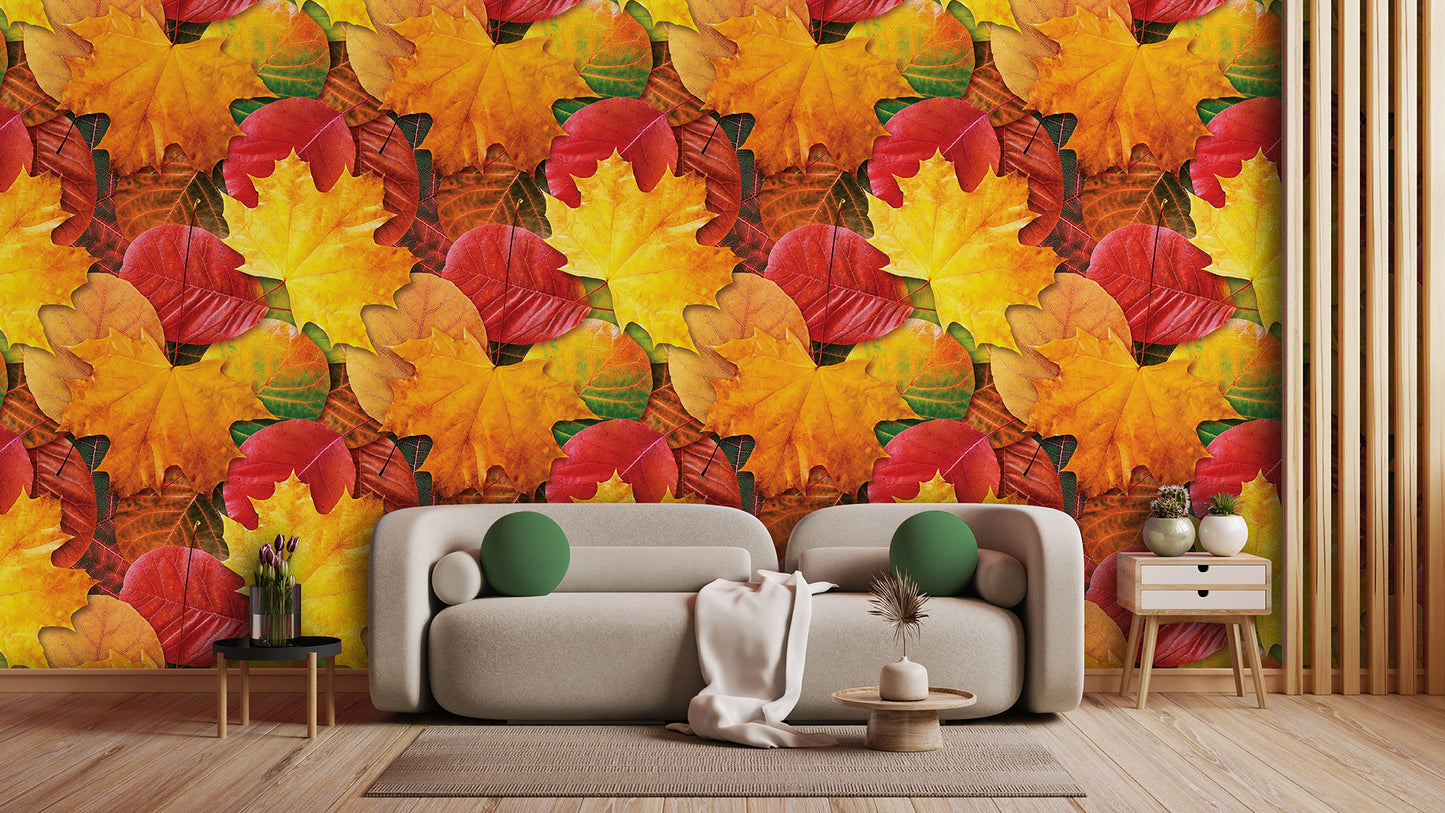 Herbstlaub-Tapete Kräftige Herbstfarben Design by Pimp My Wall