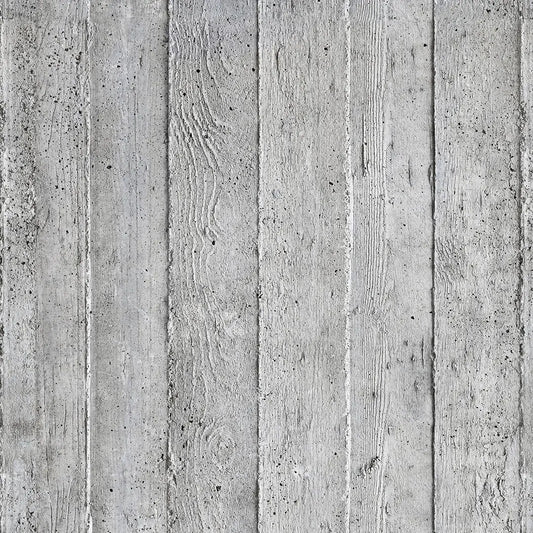 Selbstklebende Tapete Holzschalungs-Betonoptik – Timber Form Concrete mit realistischer Struktur für moderne Industrial-Wandgestaltung.