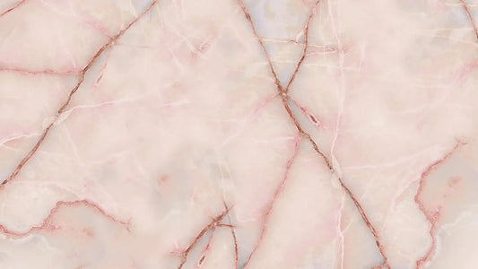 Fototapete Marmor Rose Vein Nahansicht – Pastellrosé, Zartrosa, Fast-Weiß, Hellrosa, selbstklebend