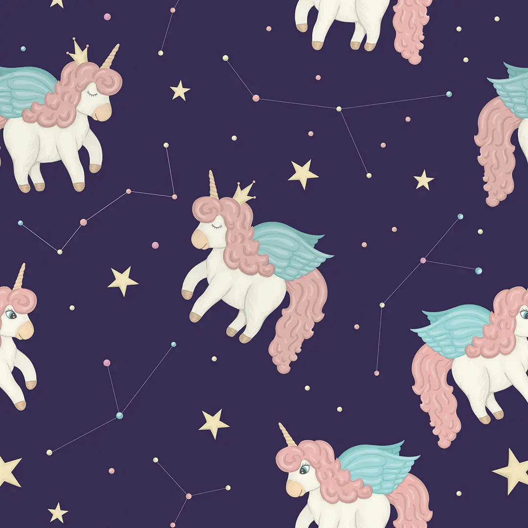 Tapete Kinderzimmer Einhorn Sternenhimmel