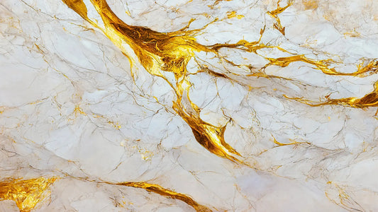 Fototapete Marmor Golden River Nahansicht – Tiefgold, Schwarz, Dunkelgrau, Kupfer, selbstklebend