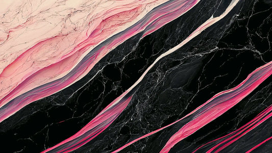 Fototapete Marmor Schwarz Rose Nahansicht – Schwarz, Dunkelrosa, Plum, Anthrazit, selbstklebend