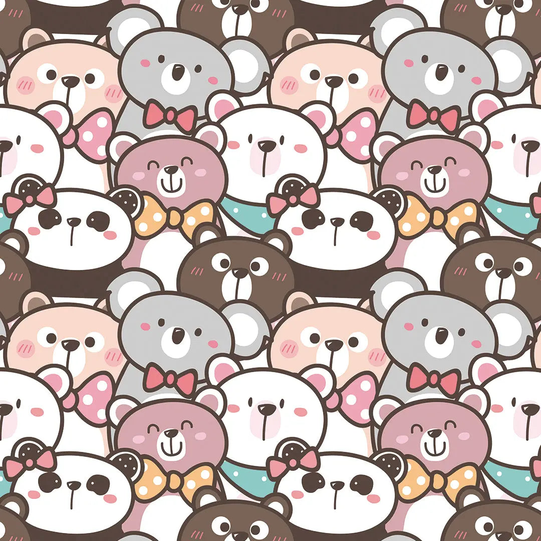 Cute bear wallpaper for kids' room