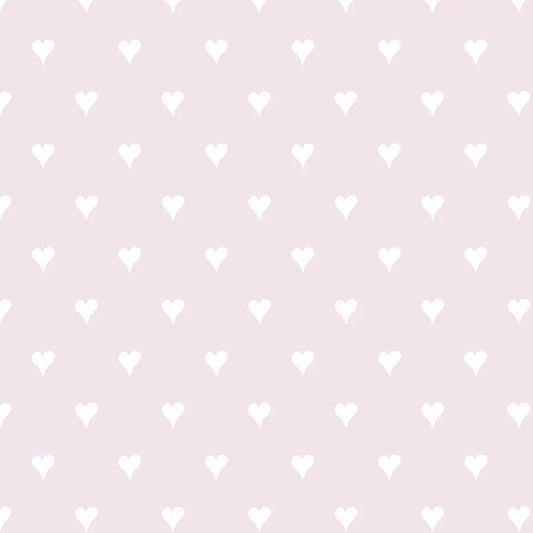 Tapete Kinderzimmer Herzchen Eisblau Detailansicht – Eisblau, Weiss, selbstklebend