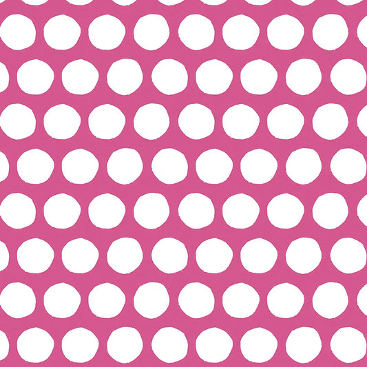 Tapete Kinderzimmer Grosse Punkte Tuerkis Detailansicht – Kraeftiges Tuerkis, Weiss, selbstklebend