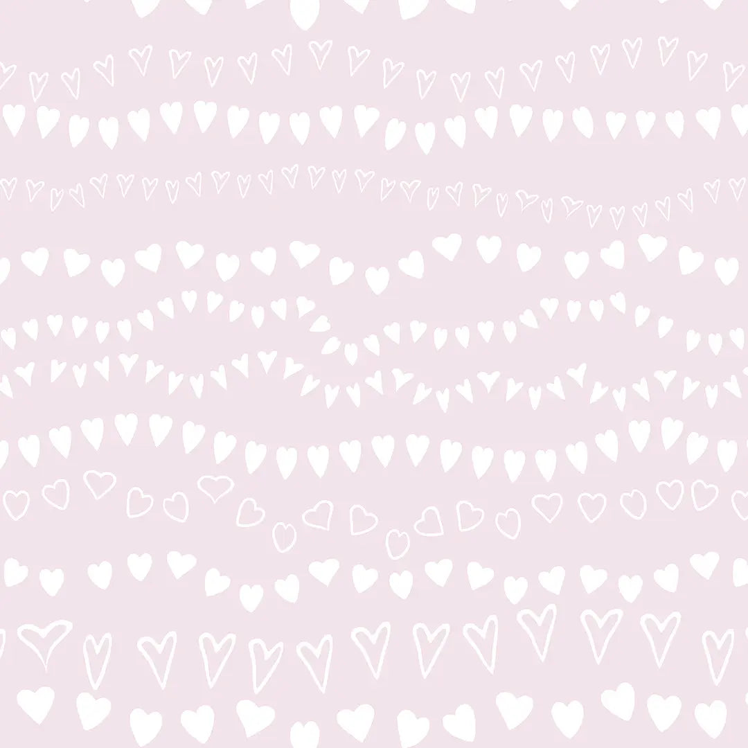 Wallpaper Nursery Heart Garlands Soft Pink
