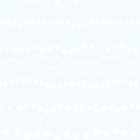 Tapete Kinderzimmer Herz-Girlanden Zartrosa Detailansicht – Blassrosa, Weiss, selbstklebend