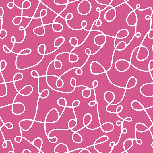 Tapete Kinderzimmer Schnoerkel Senfgelb Detailansicht – Senfgelb, Weiss, selbstklebend