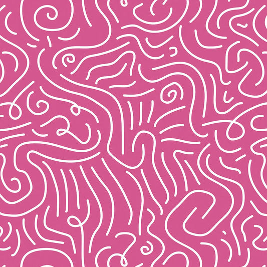 Tapete Kinderzimmer Doodle Wellen Tuerkis Detailansicht – Tuerkisgruen, Weiss, selbstklebend