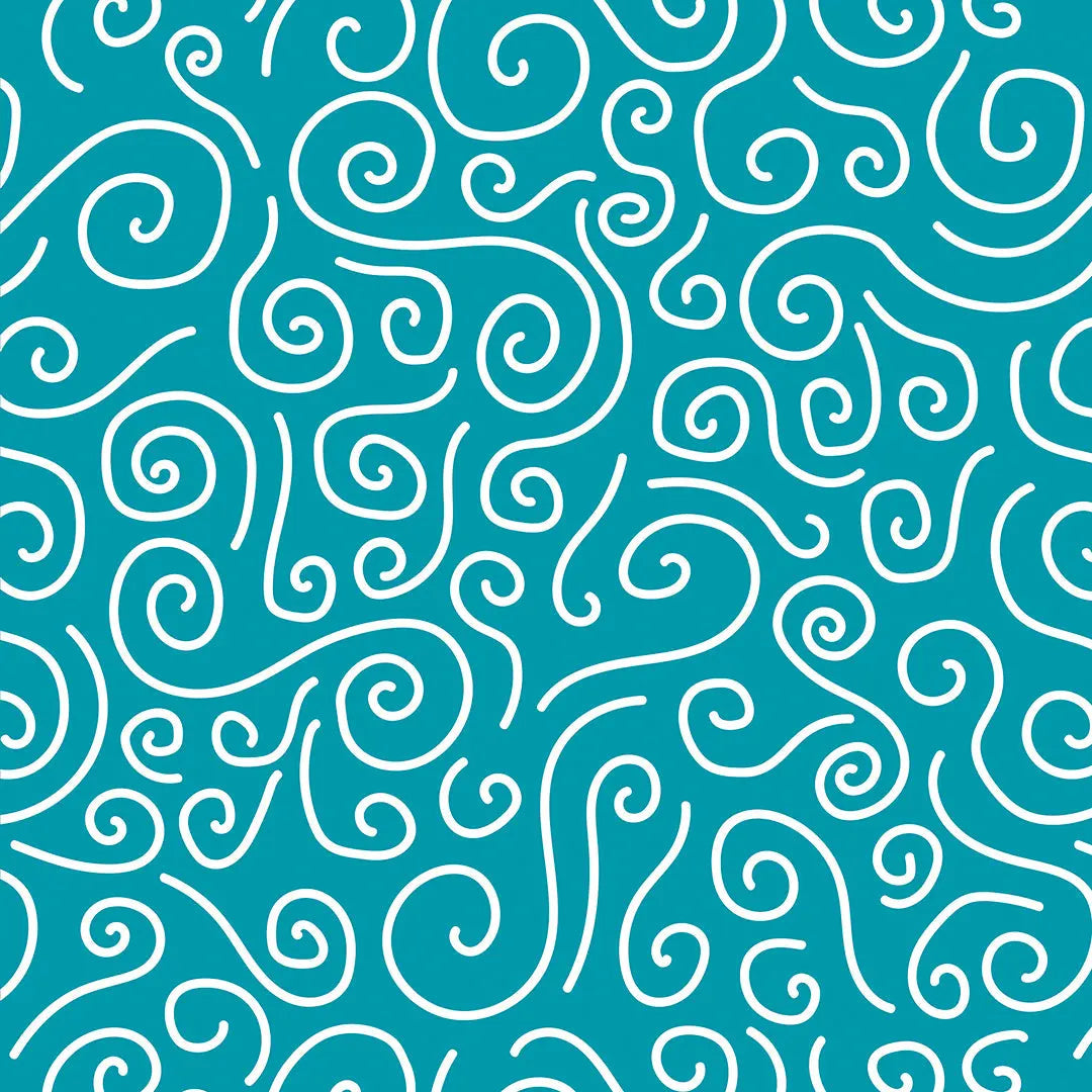 Children's room wallpaper spirals turquoise