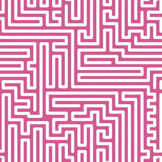 Tapete Kinderzimmer Labyrinth Senfgelb Detailansicht – Senfgelb, Goldgelb, Weiss, selbstklebend