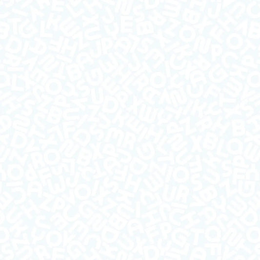 Tapete Kinderzimmer Buchstaben Fluestern Detailansicht – Eisblauu, Weiss, selbstklebend