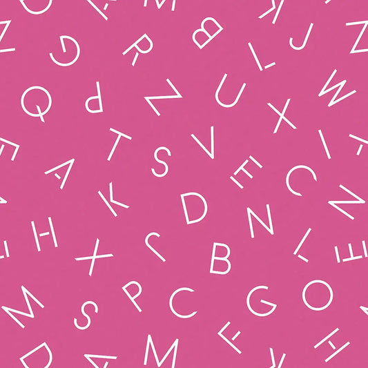 Tapete Kinderzimmer Alphabet Gestreut Detailansicht – Lavendelviolett, Weiss, selbstklebend