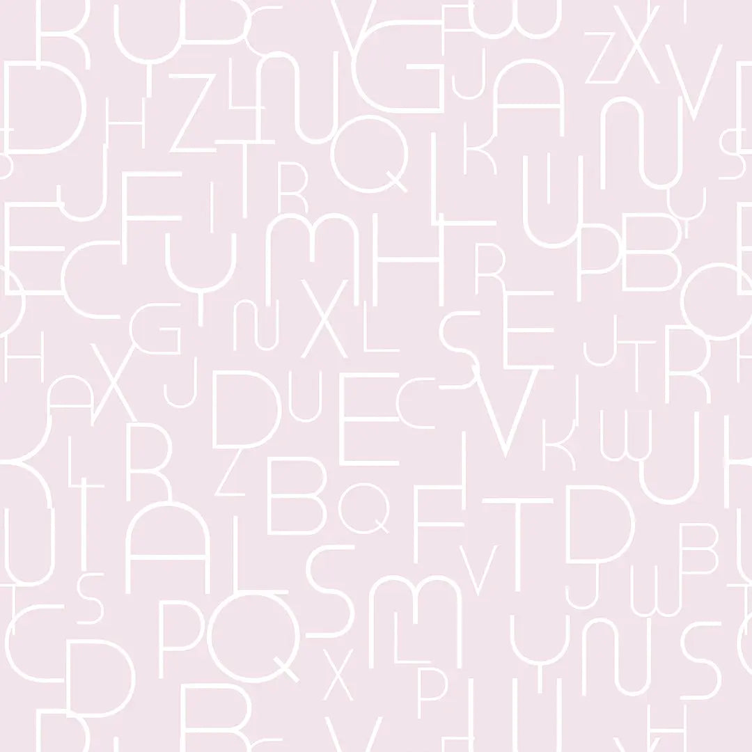 Children's room wallpaper alphabet outline delicate