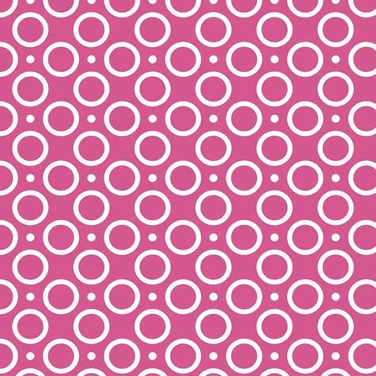 Tapete Kinderzimmer Kreisringe Tuerkis Detailansicht – Tuerkis, Weiss, selbstklebend