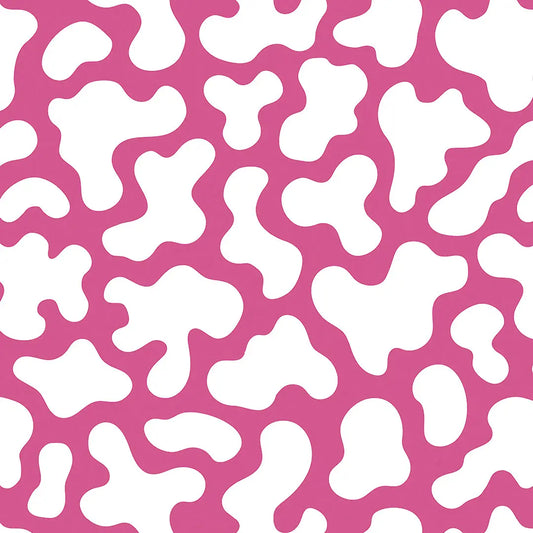 Tapete Kinderzimmer Wolkenflecken Rosa Detailansicht – Kraeftiges Rosa, Weiss, selbstklebend