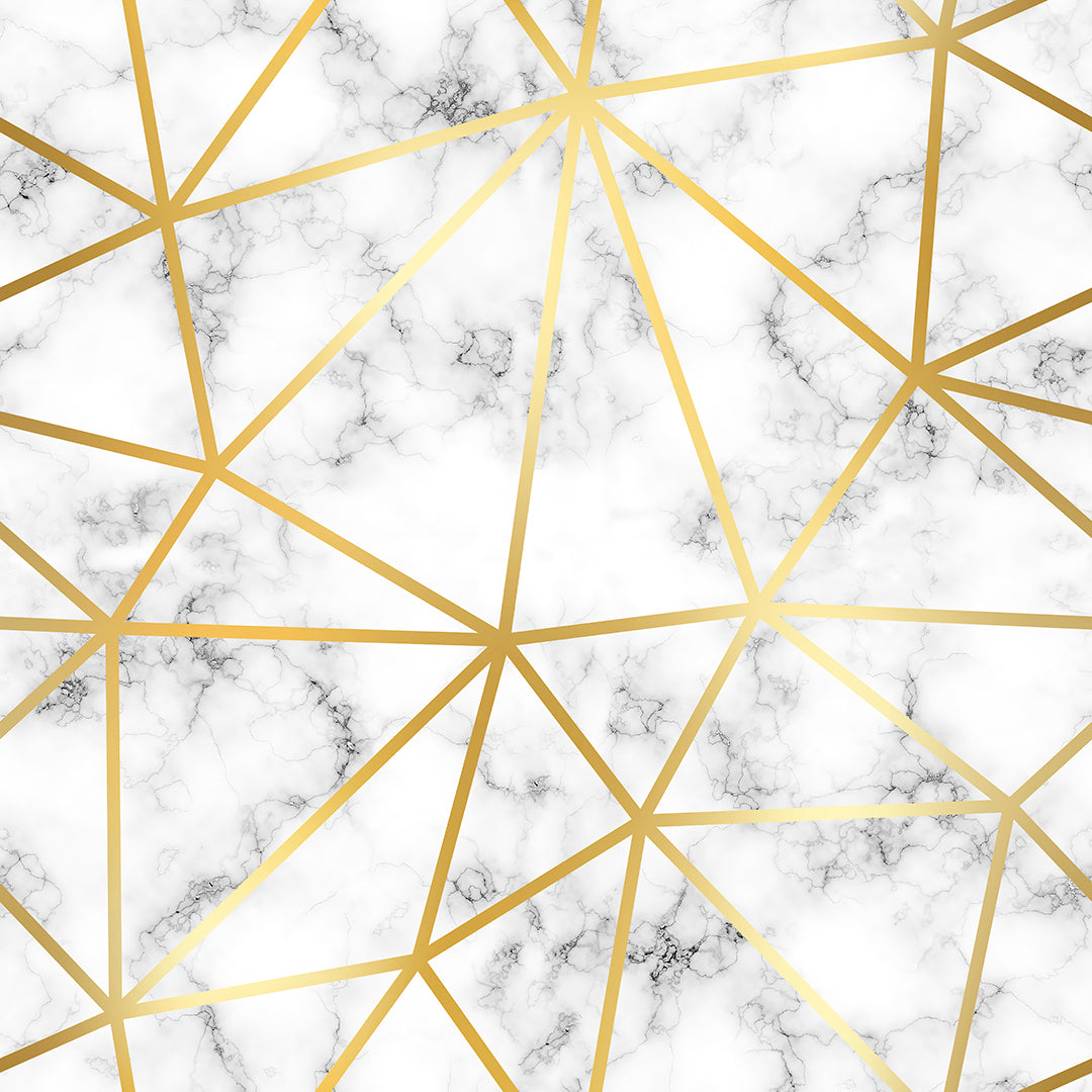 White Marble Bold Gold Lines Zazz