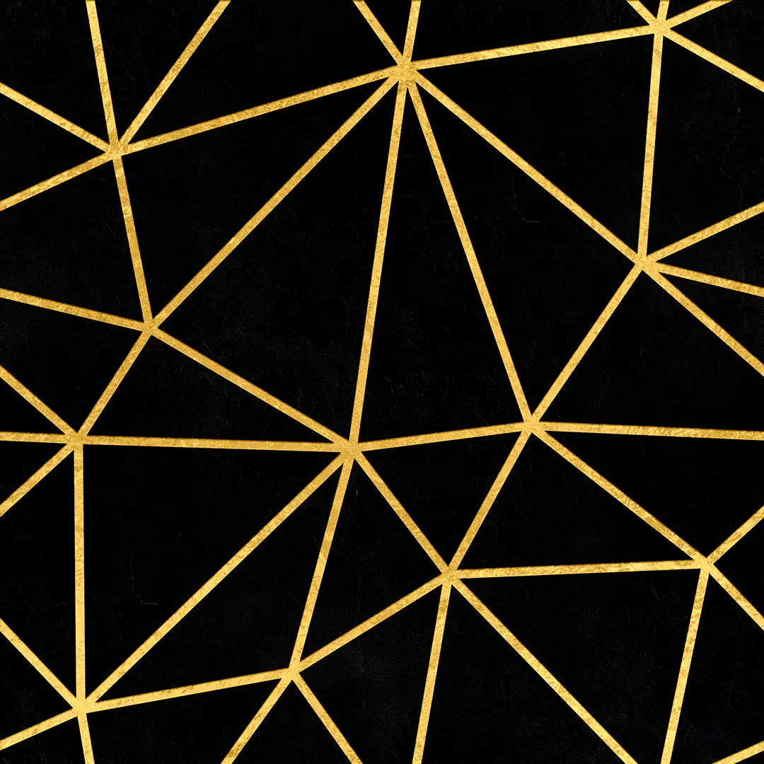 Zazz Black Gold Bold Lines – Geometric Wallpaper Black & Gold