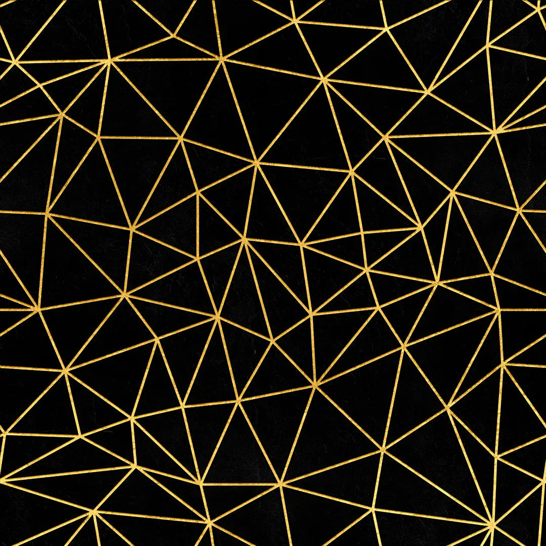 Zazz Black Gold Fine Lines – Geometric Wallpaper Black & Gold