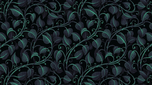 Blätter-Tapete Schwarz & Grün – Elegant Detailansicht – Grün, Schwarz, selbstklebend
