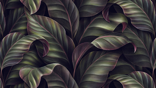 Dunkle Dschungel-Tapete mit edlem Blattmuster Tiefe Farben & moderne Eleganz Jetzt entdecken