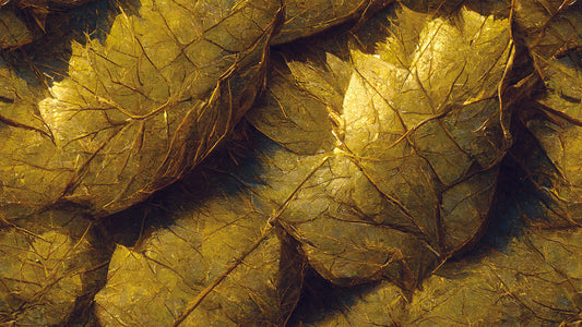 Edle Blättertapete Intensives Gold auf dunklem Grund Luxuriös & naturinspiriert – by Pimp My Wall