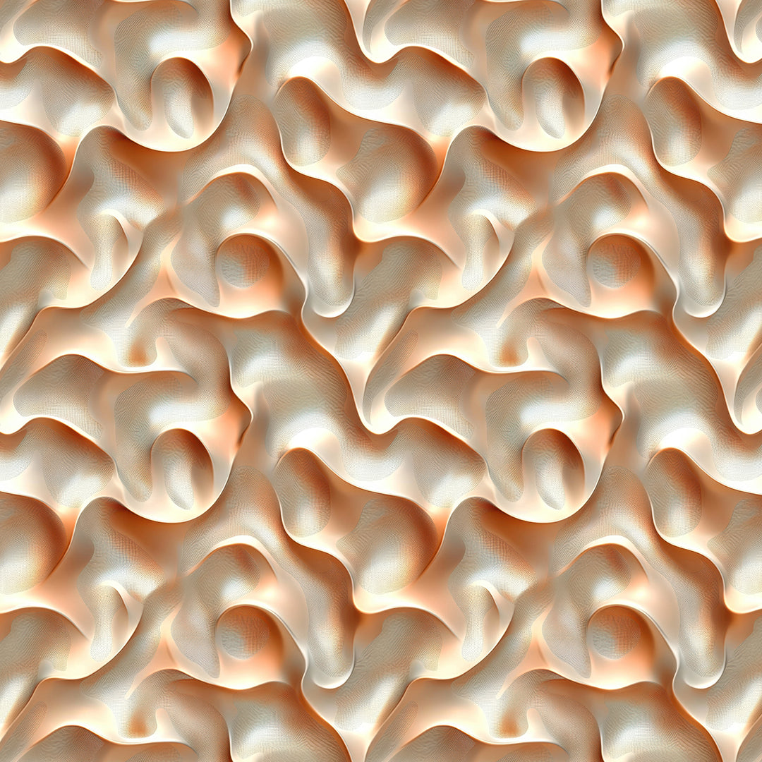 3D Tapete mit organischem Wellenmuster faszinierender 3D-Effekt in Beige & Terrakotta selbstklebende Tapete PVC-frei Lieferzeit 2-4 Werktage PCC FoliaConcept