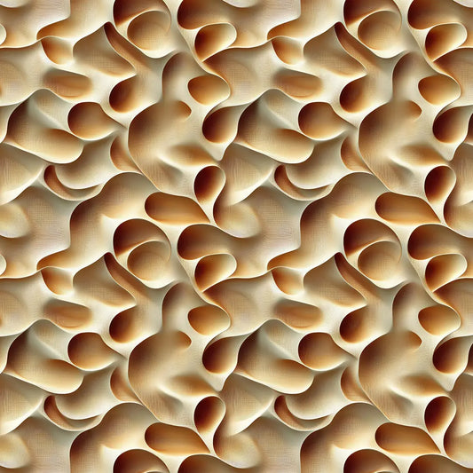 3D Fototapete mit Faltenmuster in Beige & Braun organisches Design mit Tiefenwirkung selbstklebende Tapete PVC-frei Lieferzeit 2-4 Werktage PCC FoliaConcept