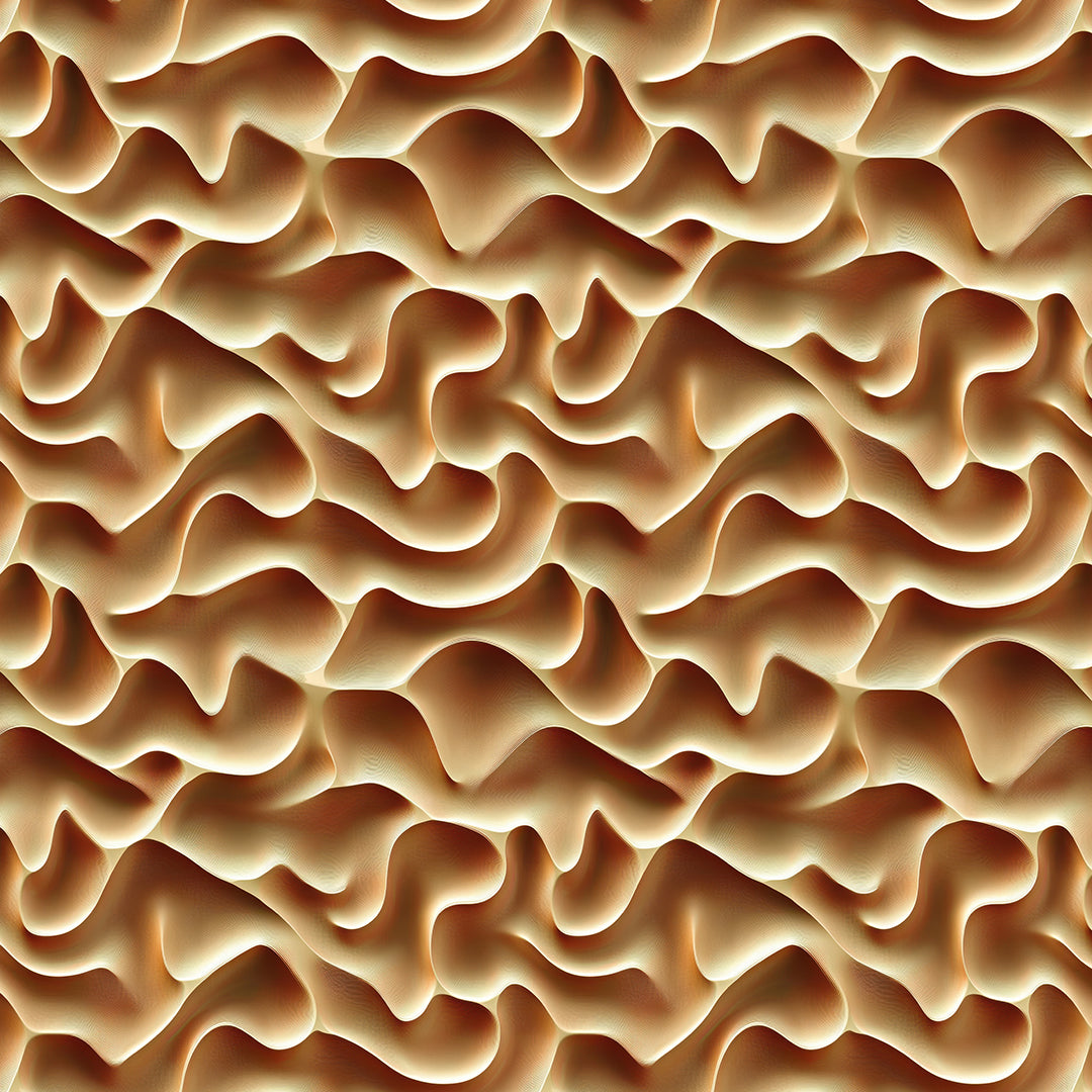 3D Tapete mit Wellenstruktur in Gold-Beige edler 3D-Effekt selbstklebende Tapete PVC-frei Lieferzeit 2-4 Werktage PCC FoliaConcept