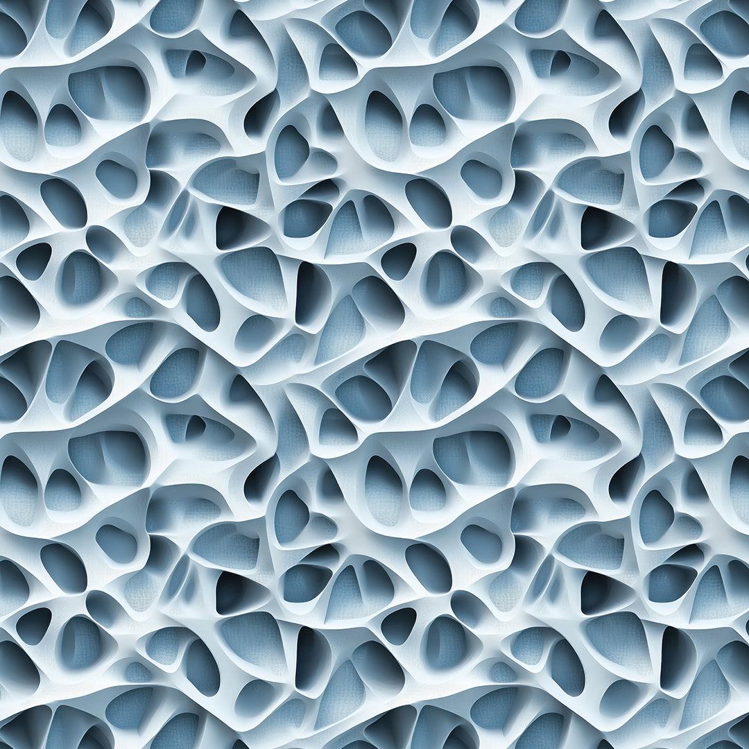 3D Zellstruktur in Eisblau organisches Design mit Tiefe selbstklebende Tapete PVC-frei Lieferzeit 2-4 Werktage PCC FoliaConcept