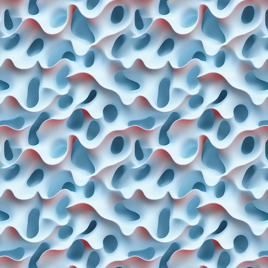 3D Tapete in Hellblau & Rosa Fließende 3D-Wellen selbstklebende Tapete PVC-frei Lieferzeit 2-4 Werktage PCC FoliaConcept