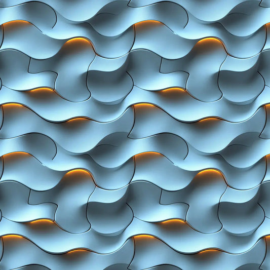 3D Tapete mit Wellenstruktur Blau-Gold-Effekt selbstklebende Tapete PVC-frei Lieferzeit 2-4 Werktage PCC FoliaConcept