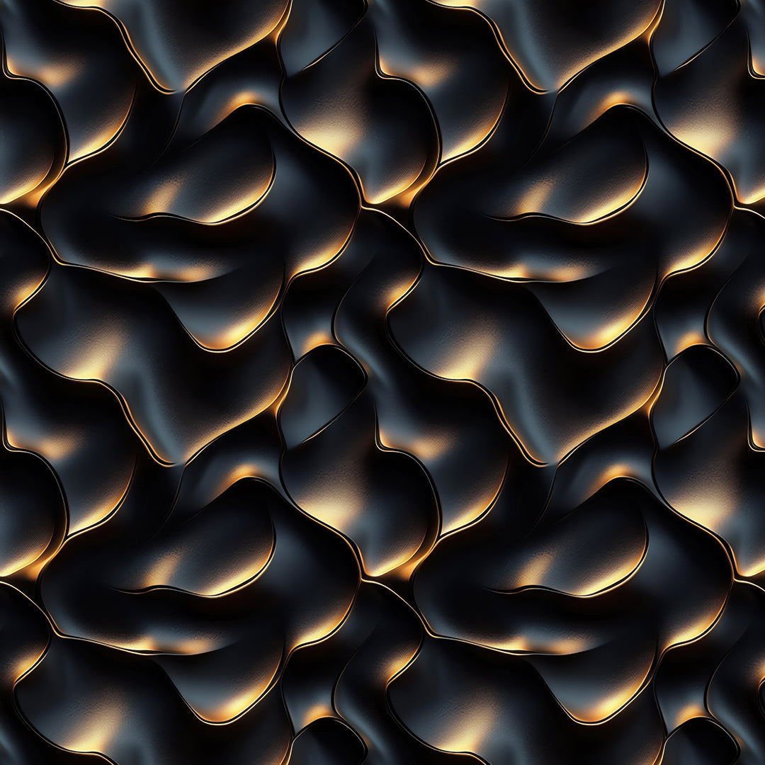 3D Tapete in Schwarz mit Goldakzent Elegantes Design mit 3D-Effekt selbstklebende Tapete PVC-frei Lieferzeit 2-4 Werktage PCC FoliaConcept