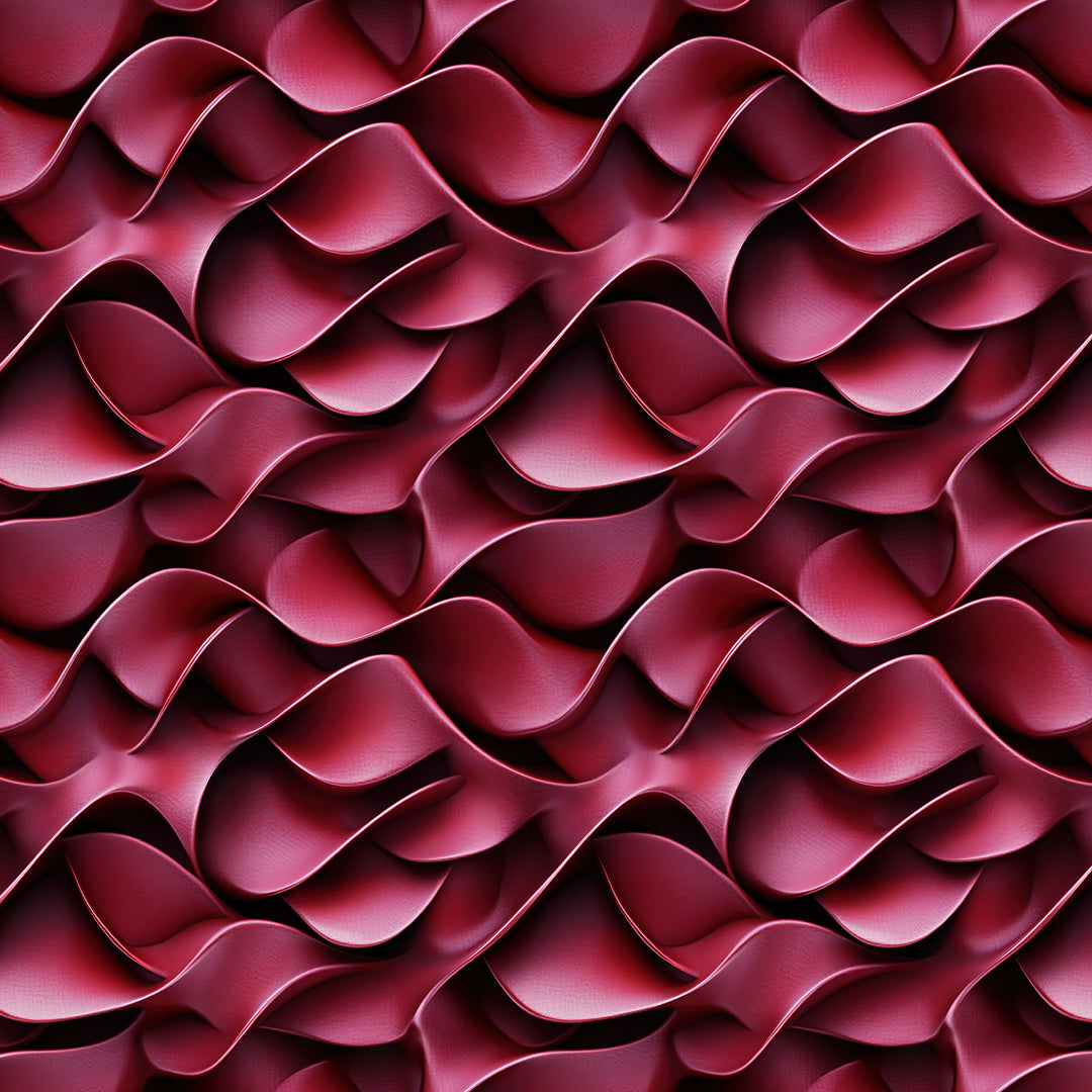 3D Tapete in kräftigem Bordeauxrot Skulpturale Wellenstruktur mit Tiefe selbstklebende Tapete PVC-frei Lieferzeit 2-4 Werktage PCC FoliaConcept