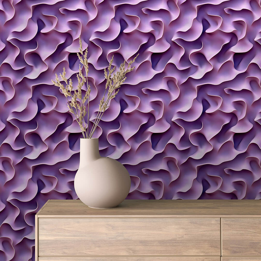 selbstklebende Tapete PVC-frei Lieferzeit 2-4 Werktage PCC FoliaConcept | 3D Tapete in Violett und Lavendel
