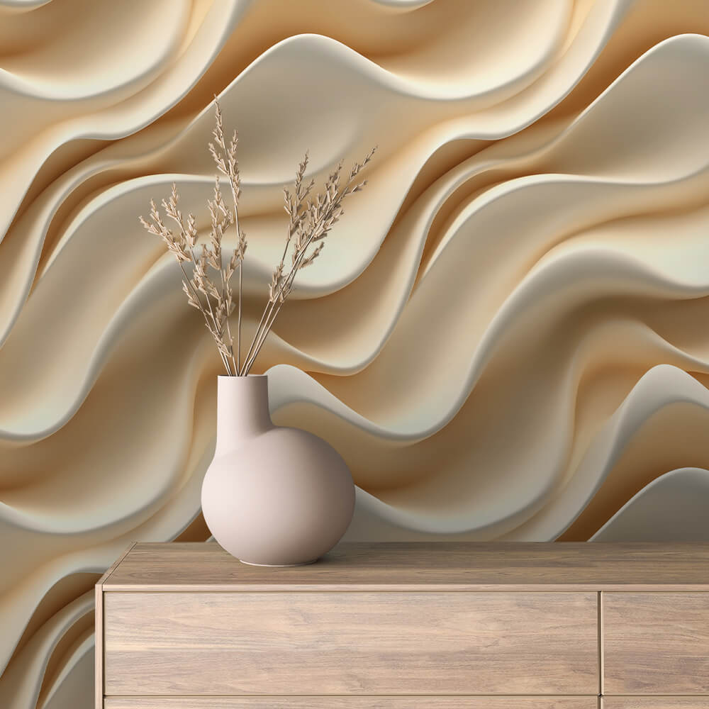 Luxuriöse 3D-Tapete in Beige Selbstklebend & PVC-frei Elegantes Design für moderne Räume made by PCC FoliaConcept!
