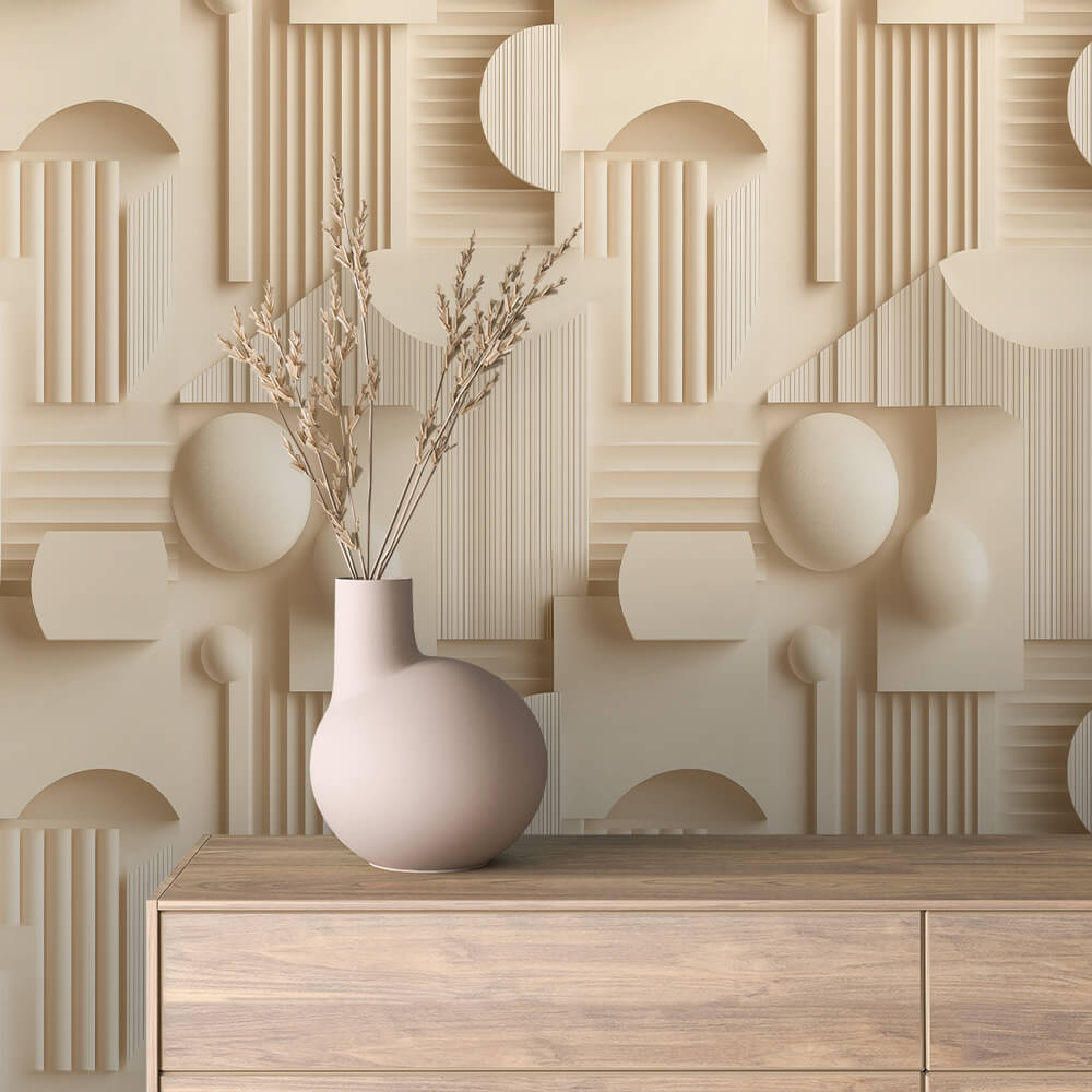 Moderne 3D-Tapete mit geometrischen Formen Selbstklebend & PVC-frei Elegantes Design für moderne Räume made by PCC FoliaConcept!