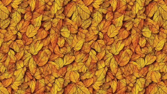 Herbstlaub-Tapete Orange & Gold Detailansicht – Gold, Orange, selbstklebend