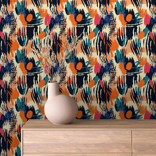 ✅ Selbstklebende Tapete ✅ Abstrakte Wandgestaltung ✅ Buntes Design – Pimp My Wall