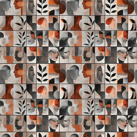 Gesichter & Blätter Abstrakt