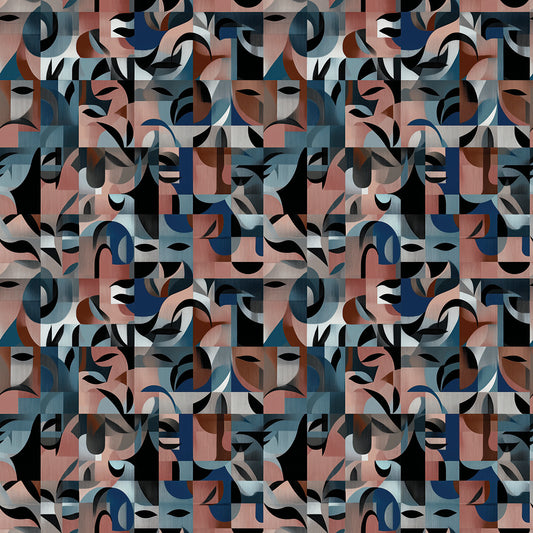 Blaue Gesichter & Formen Abstrakt