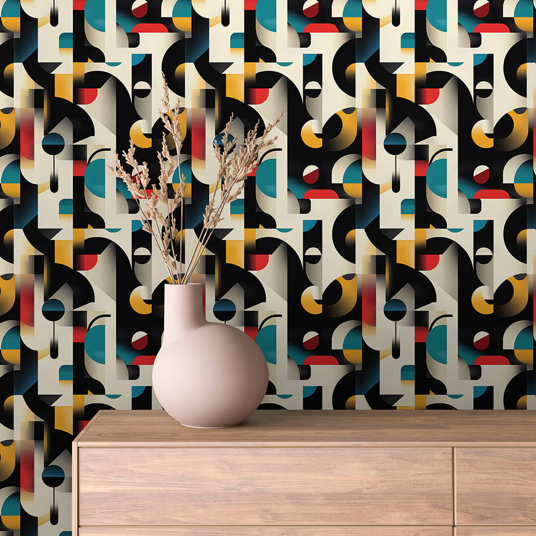 Retro Geo Shapes Abstrakt