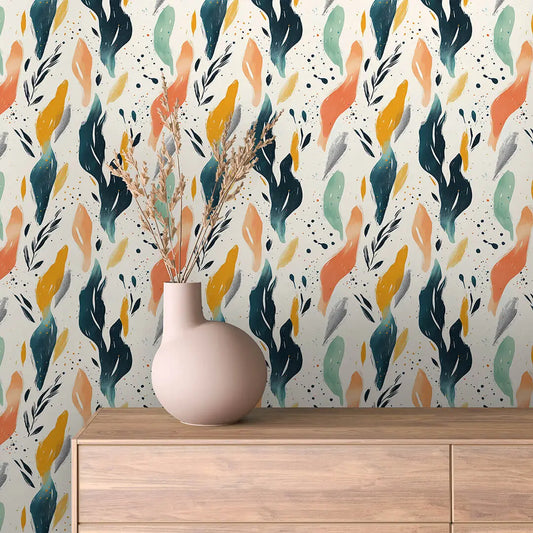 ✅ Selbstklebende Tapete ✅ Bunte Blätter in Aquarelloptik – Pimp My Wall