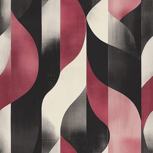 ✅ Selbstklebend ✅ Retro-Style in Schwarz, Creme & Weinrot – Stilvolle Wandgestaltung – Pimp My Wall